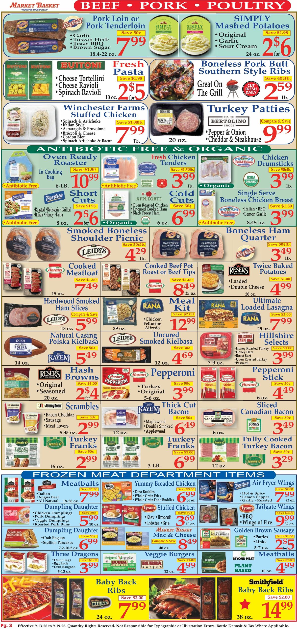 Market Basket Weekly Ad from September 13