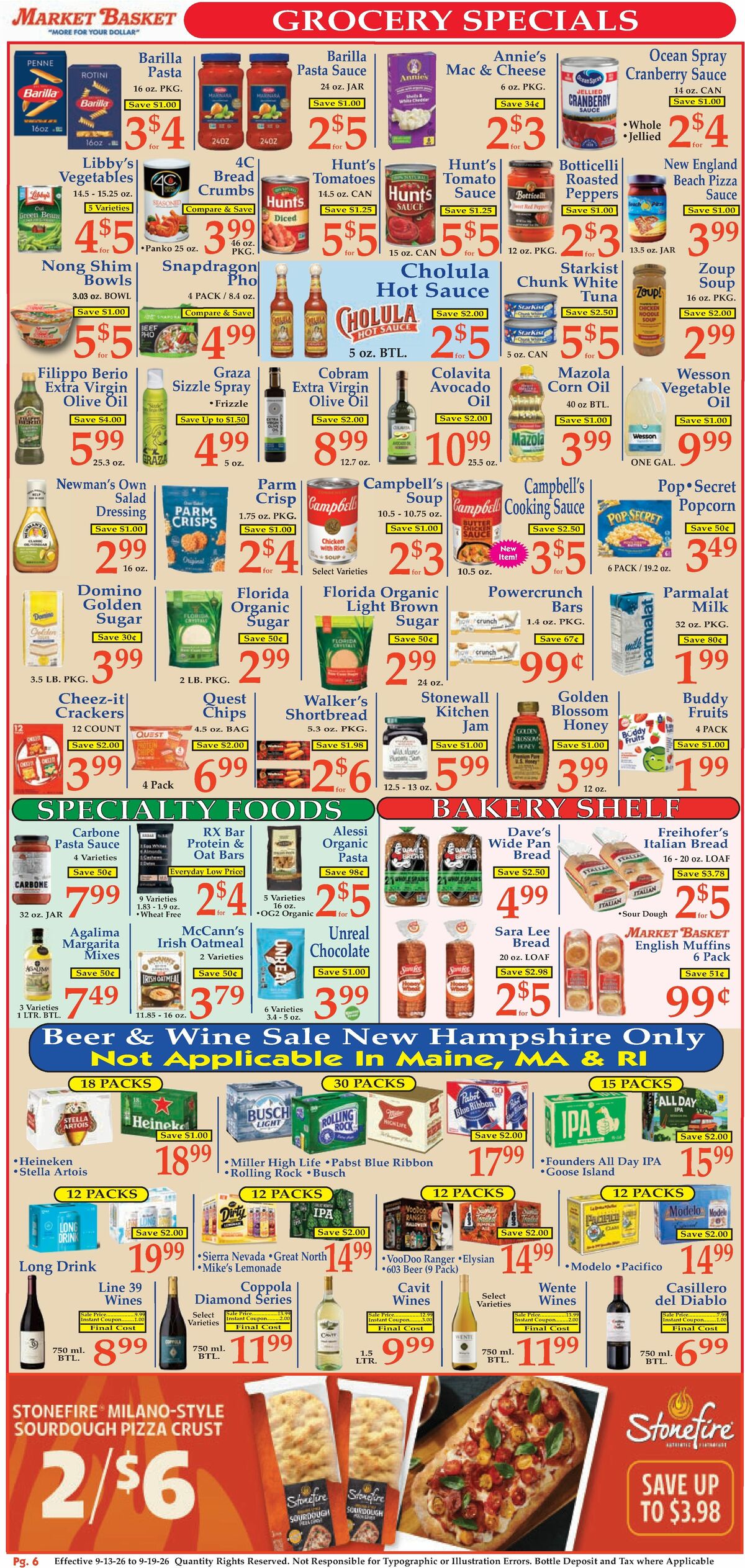 Market Basket Weekly Ad from September 13