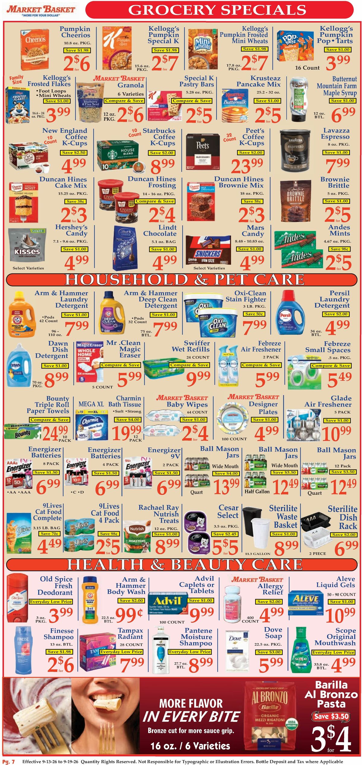 Market Basket Weekly Ad from September 13