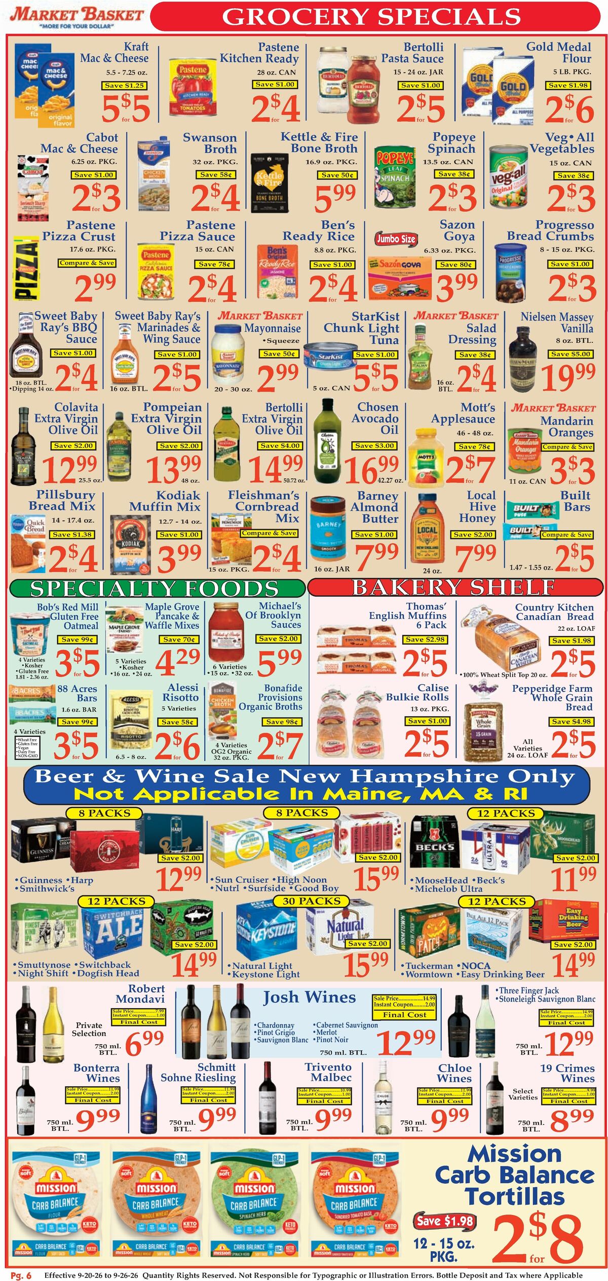 Market Basket Weekly Ad from September 20