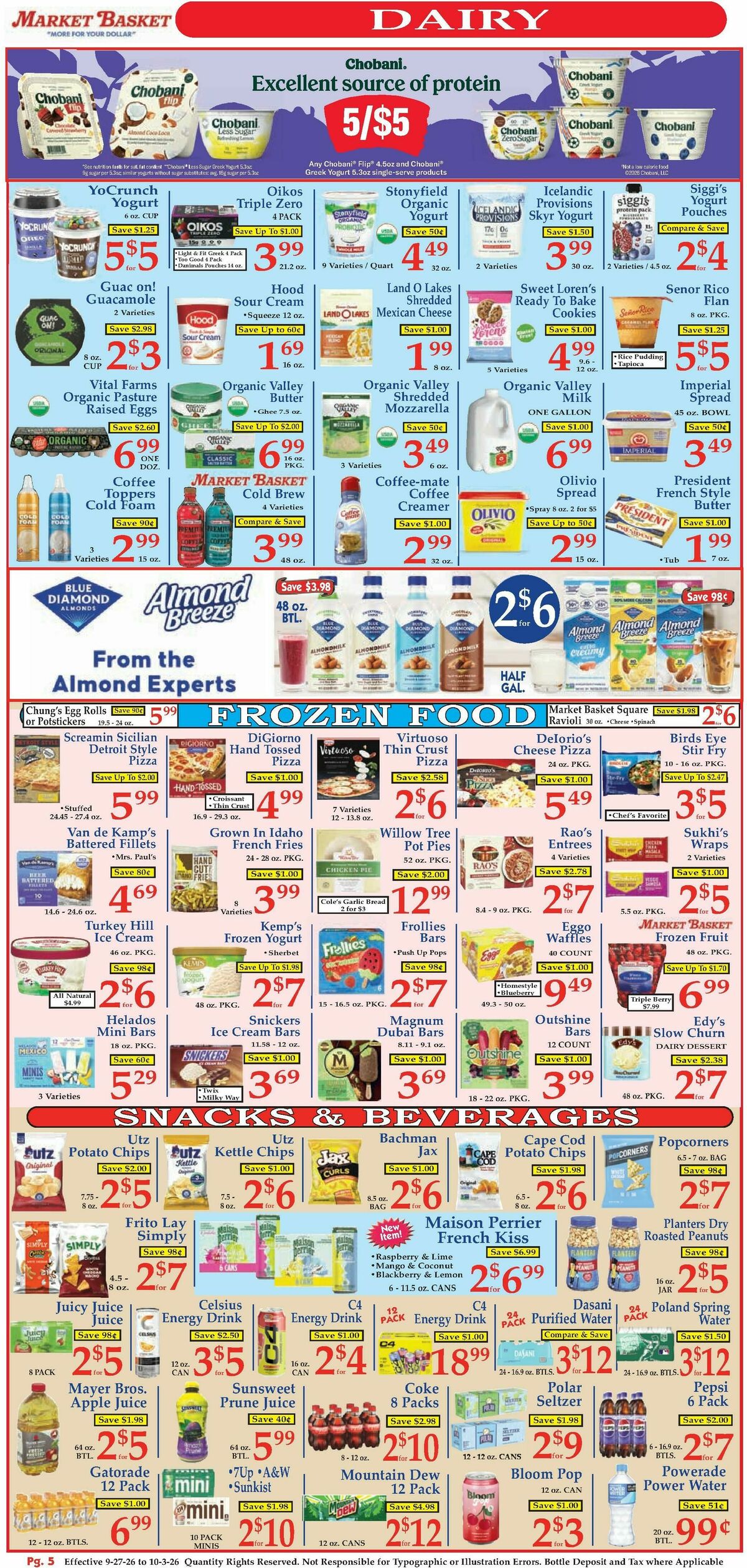 Market Basket Weekly Ad from September 27