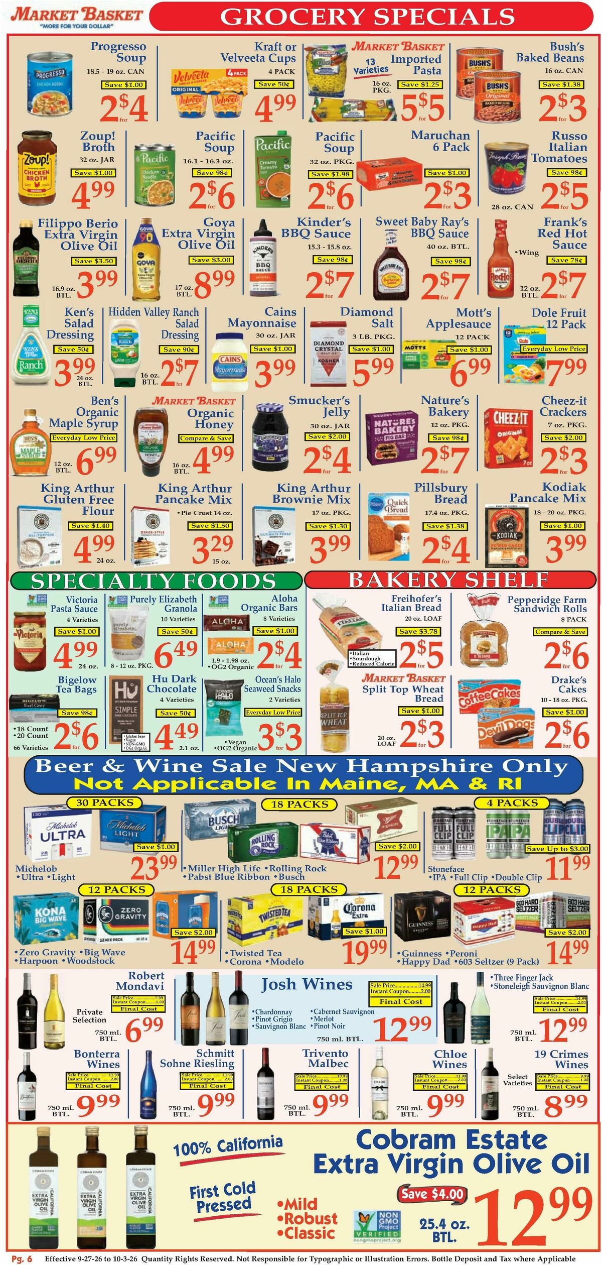 Market Basket Weekly Ad from September 27