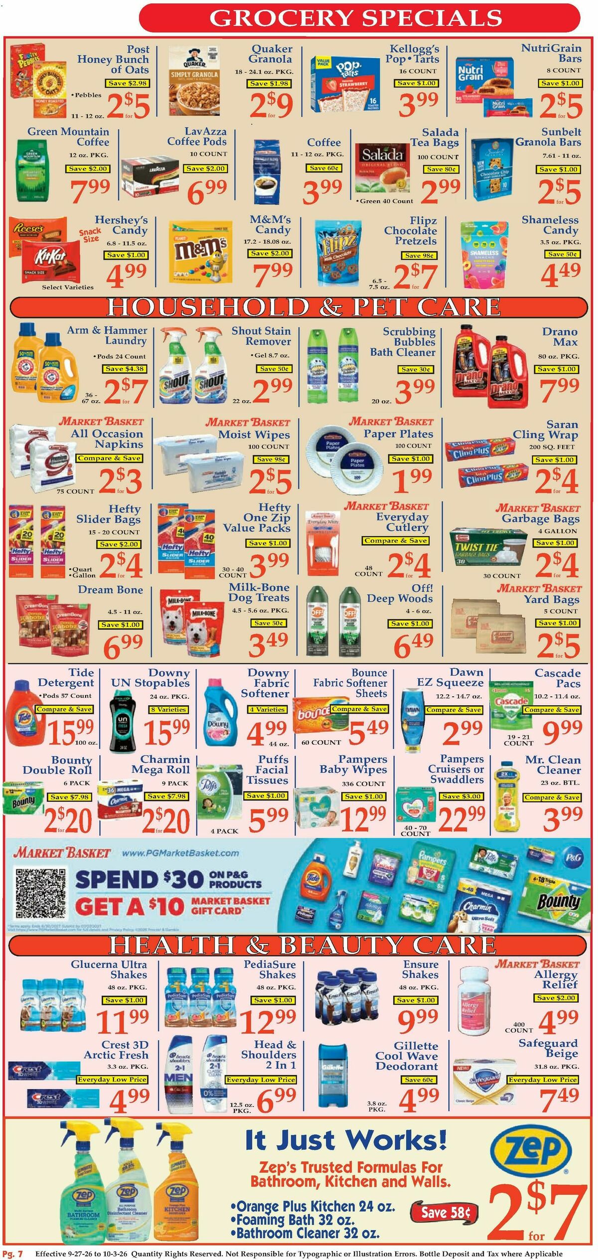Market Basket Weekly Ad from September 27