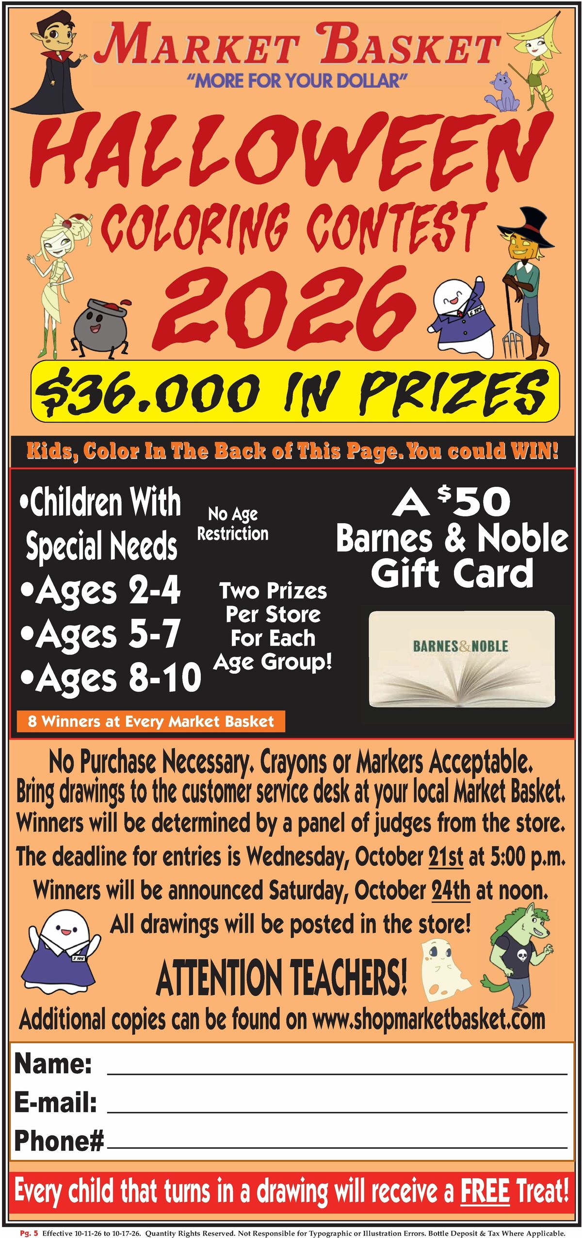 Market Basket Weekly Ad from October 11