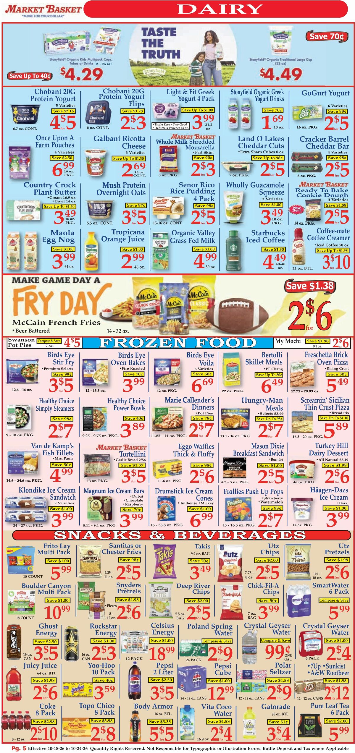 Market Basket Weekly Ad from October 18