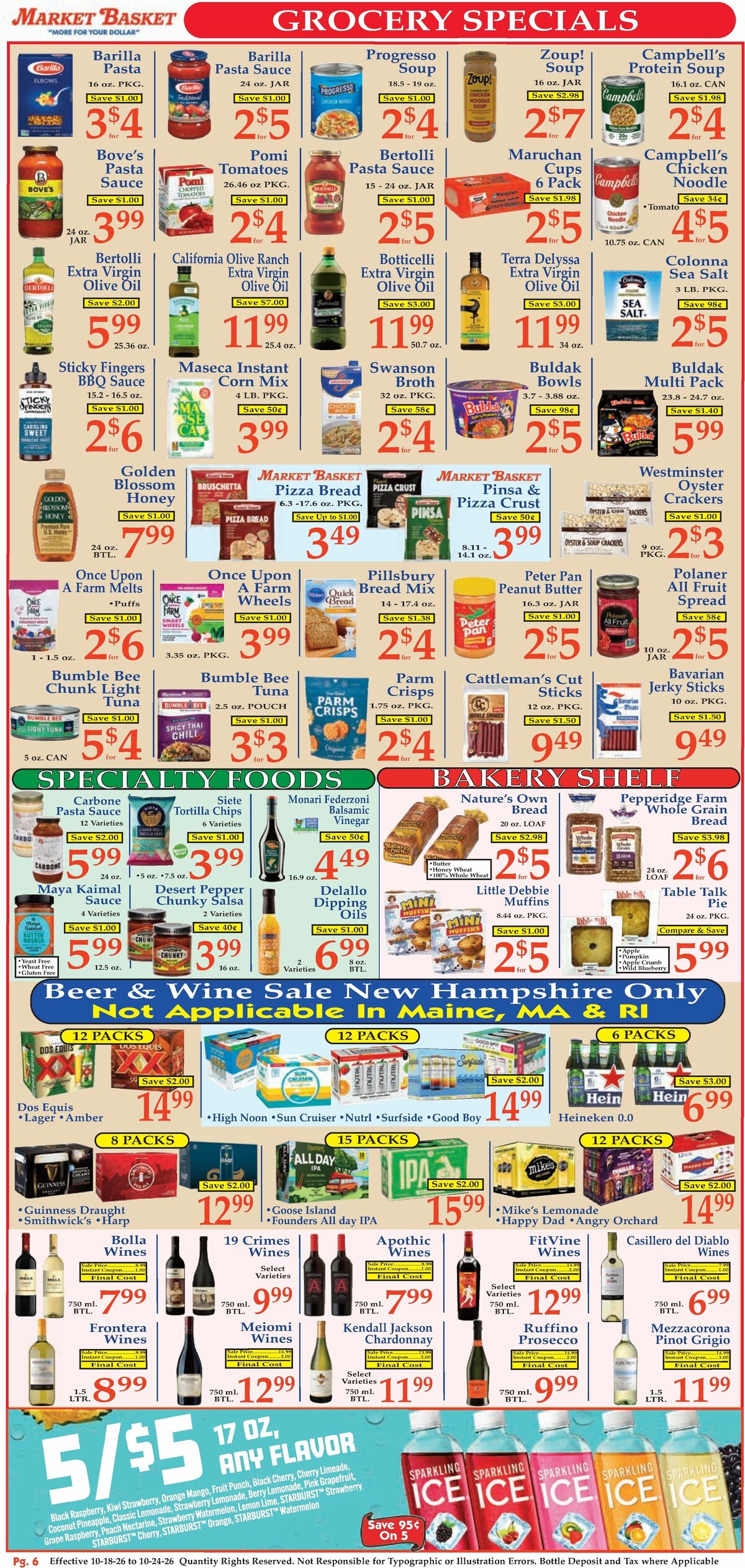 Market Basket Weekly Ad from October 18