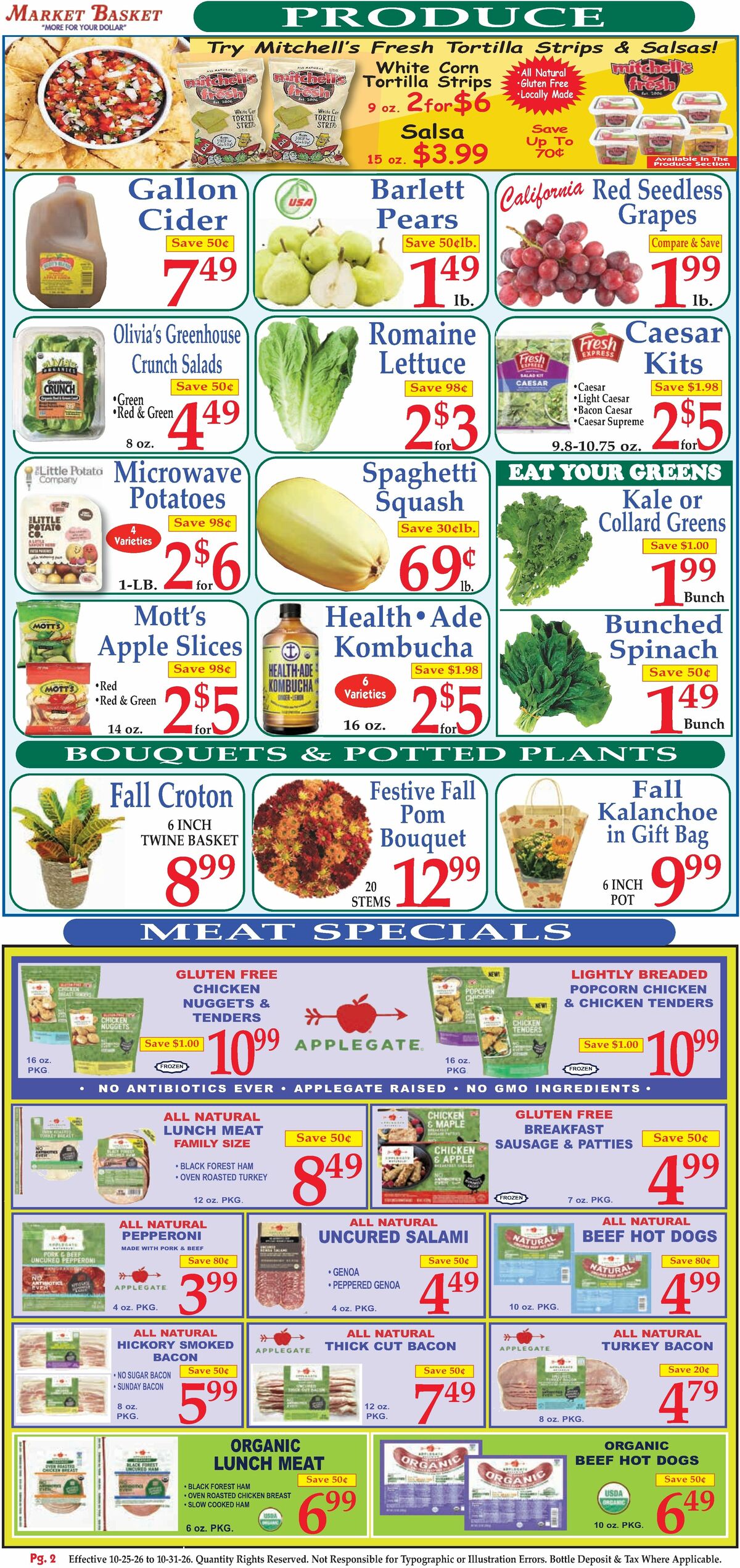 Market Basket Weekly Ad from October 25