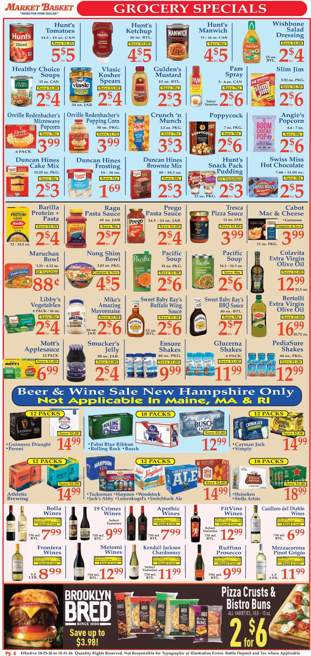 Market Basket Weekly Ad from October 25