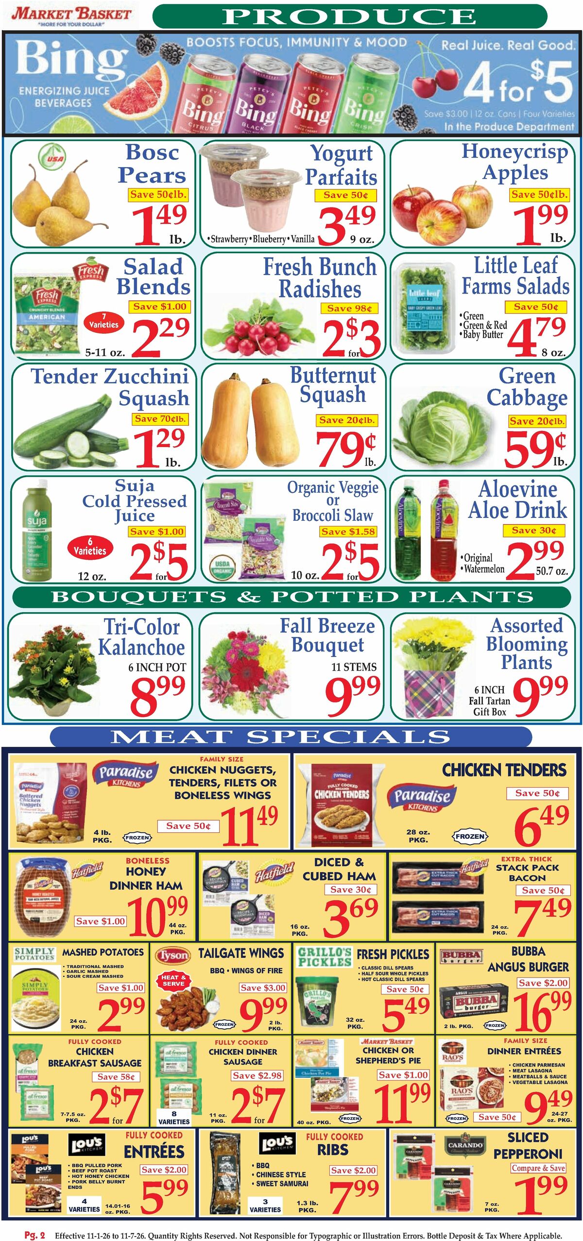 Market Basket Weekly Ad from November 1