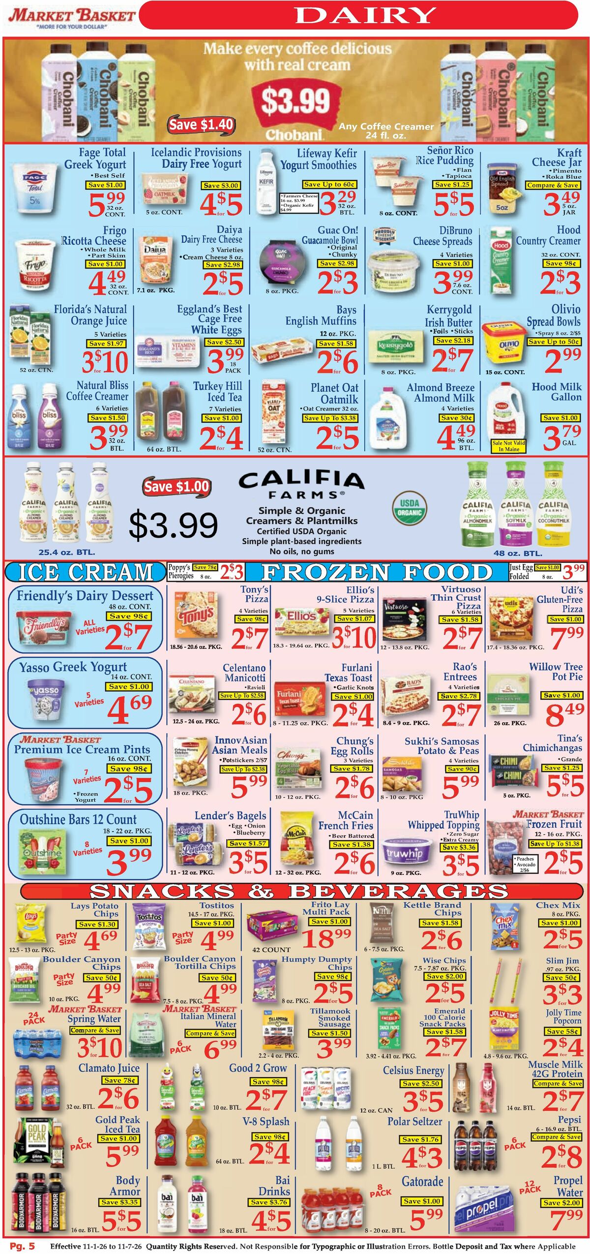 Market Basket Weekly Ad from November 1