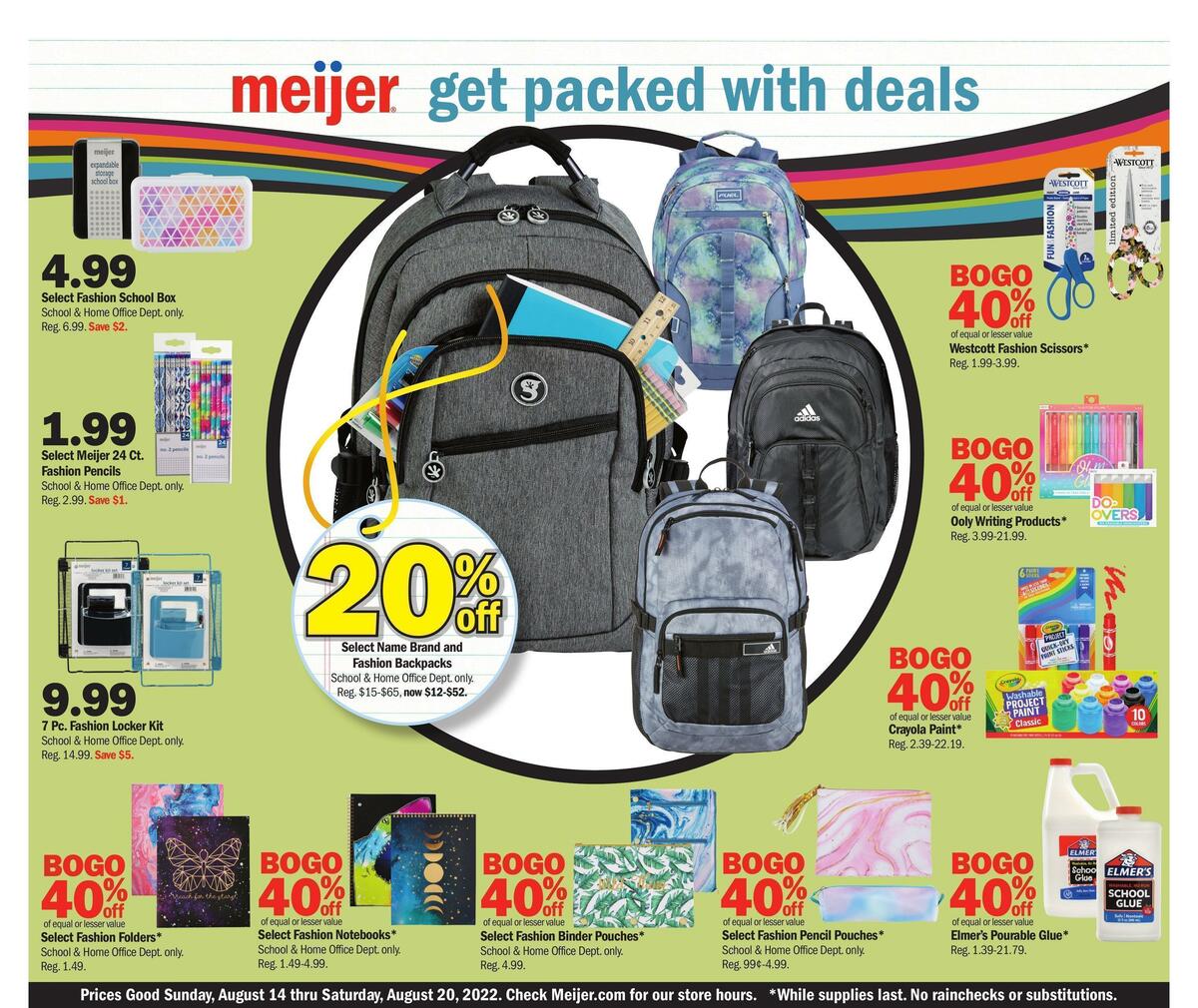 Meijer School Weekly Ad from August 14