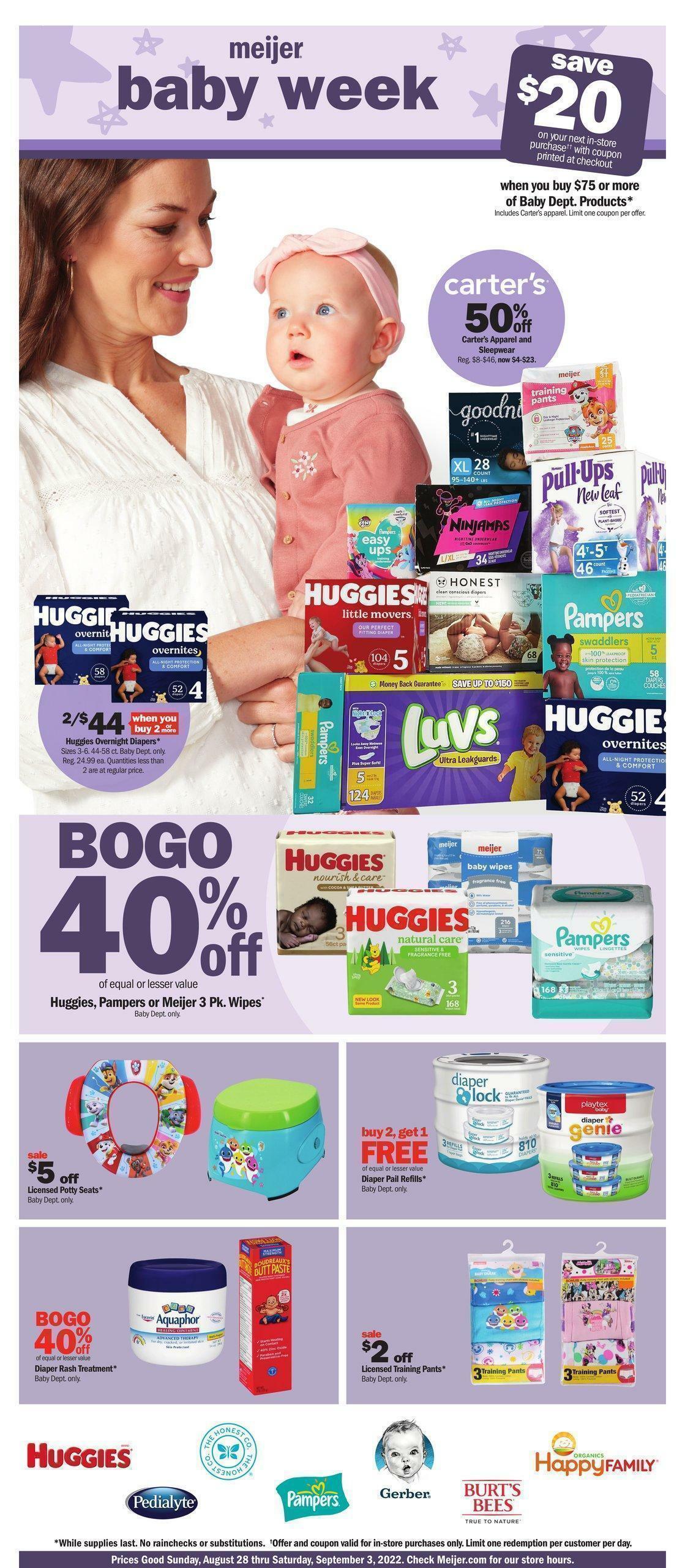 Meijer Baby Weekly Ad from August 28