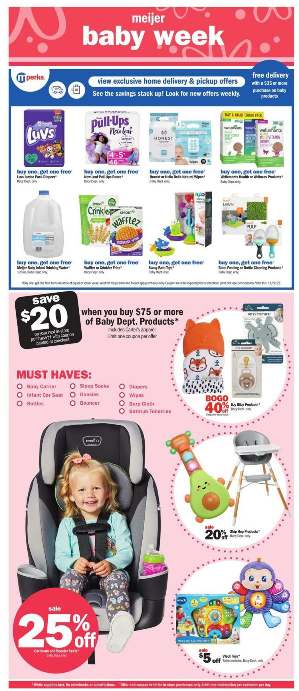 Meijer Baby Weekly Ad from October 30
