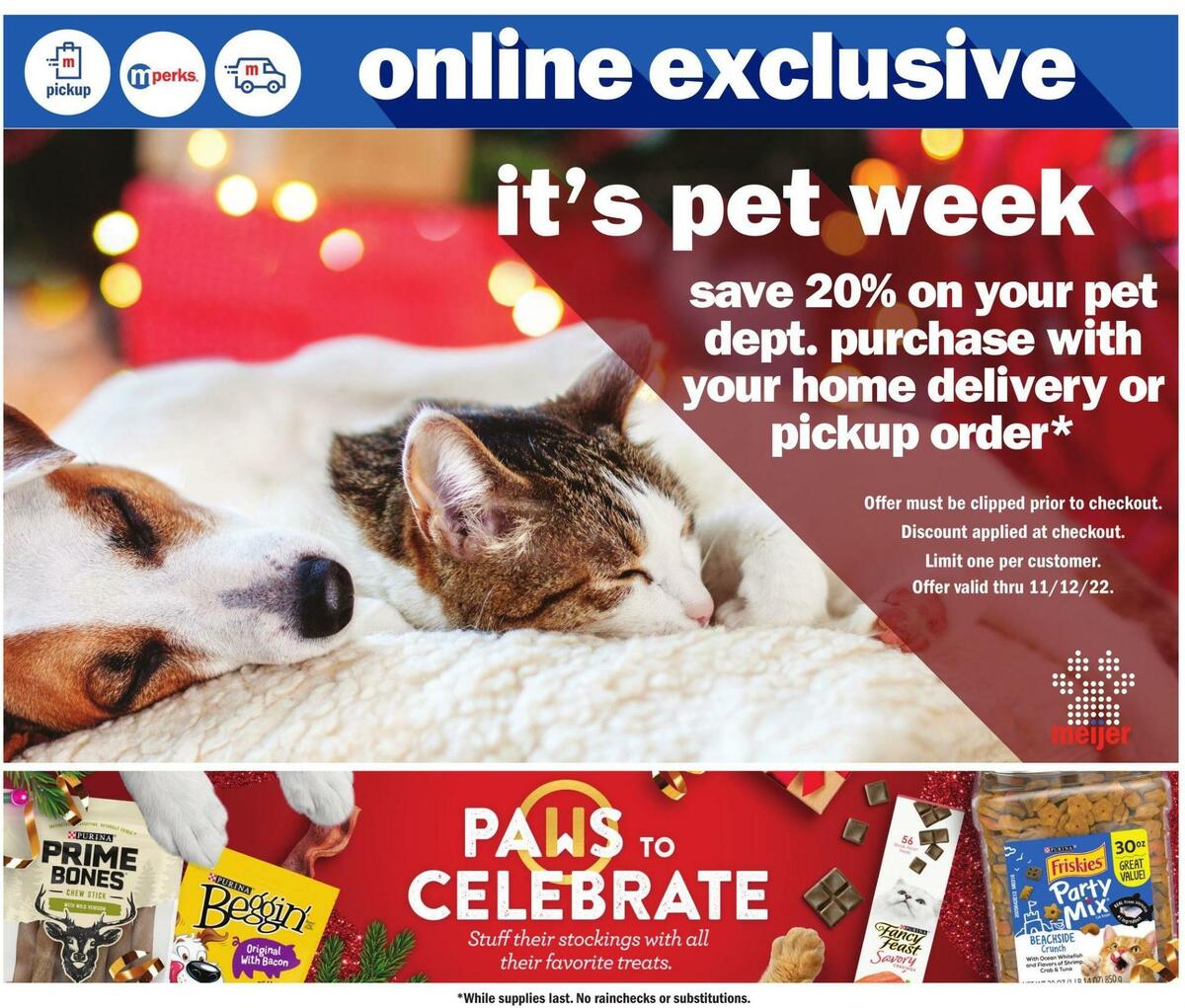 Meijer Pet Ad Weekly Ad from November 6