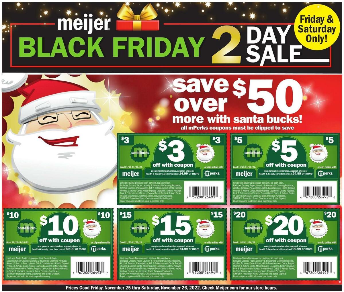 Meijer Black Friday 2-Day Ad Weekly Ad from November 25