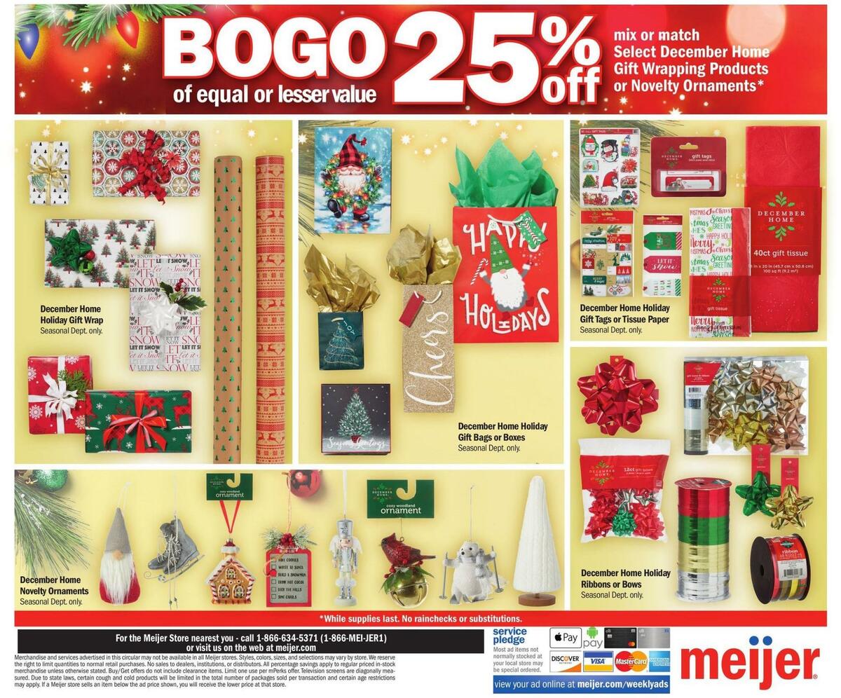 Meijer Home Holiday Ad Weekly Ad from November 27