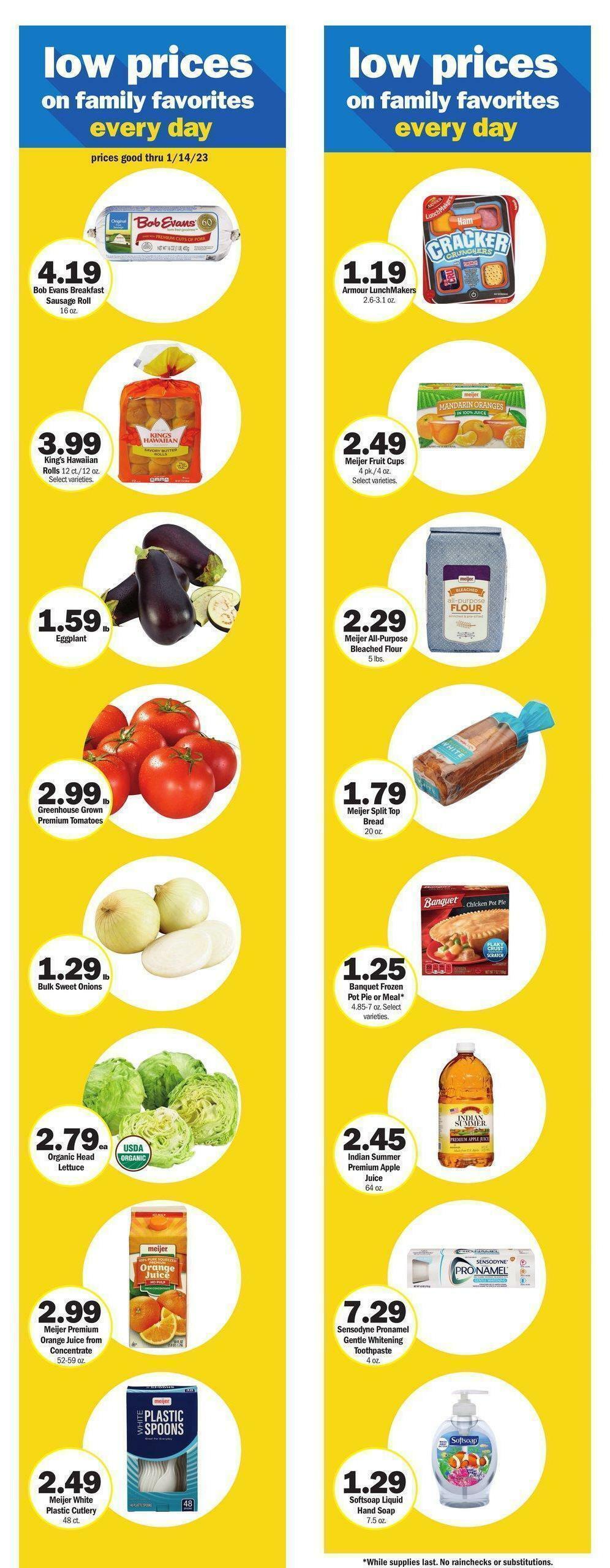 Meijer Weekly Ad from January 1