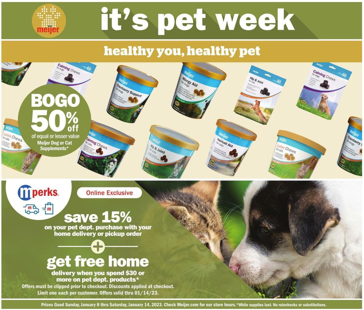 Meijer Pets Ad Weekly Ad from January 8