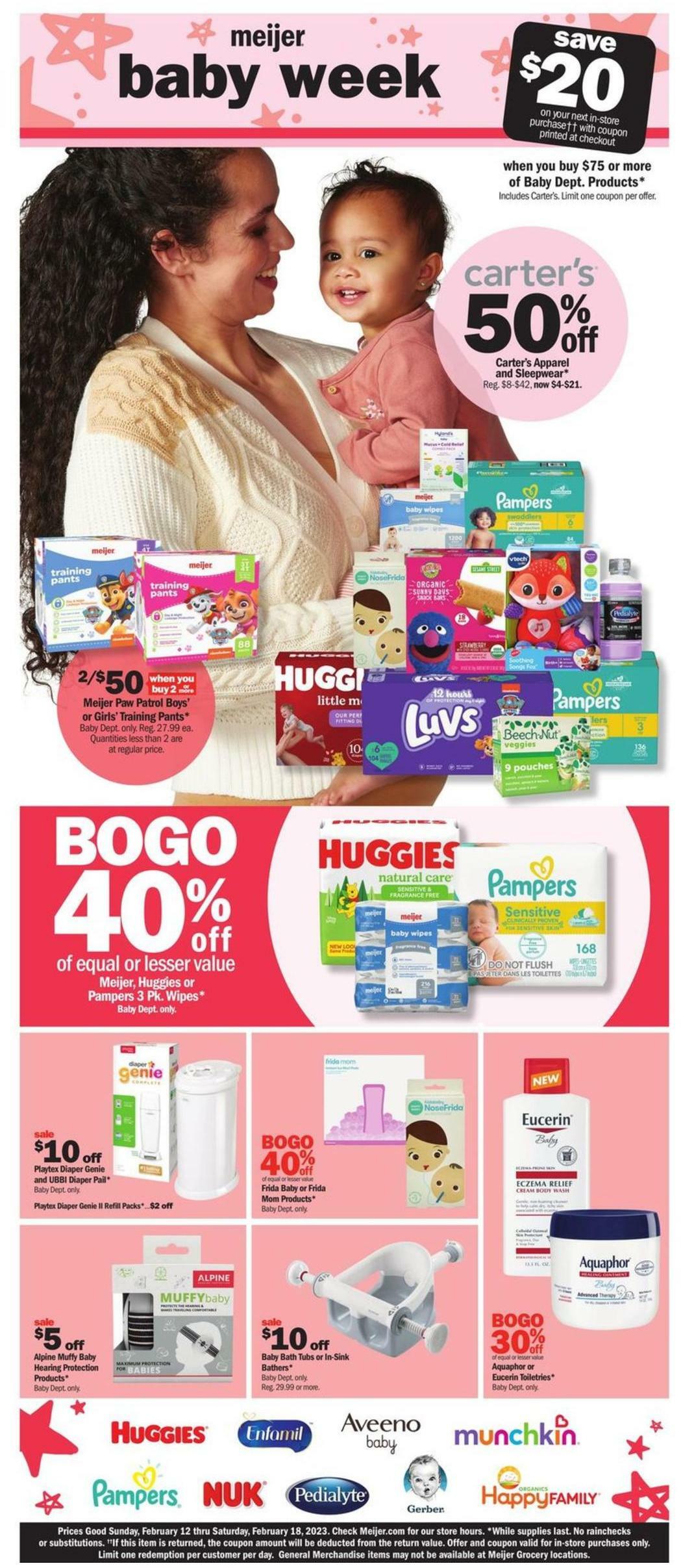 Meijer Baby Weekly Ad from February 12