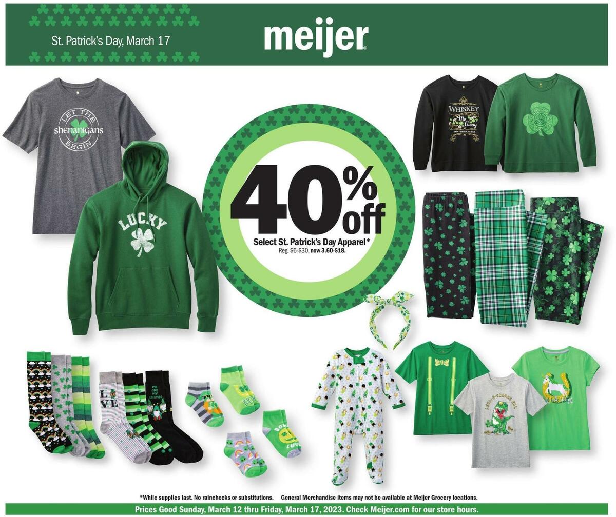 Meijer St. Patrick's Day Weekly Ad from March 12