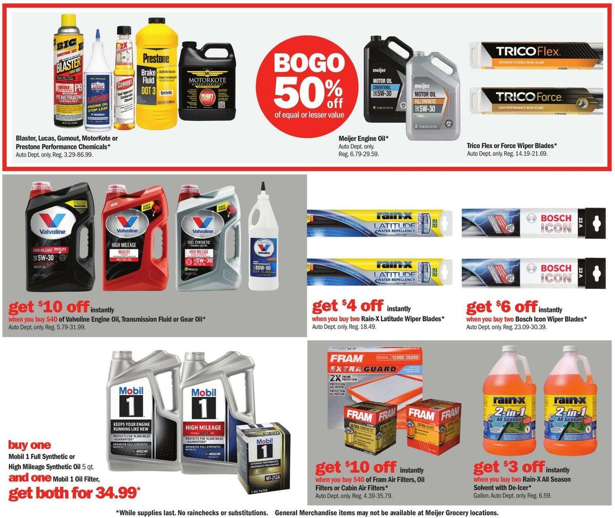 Meijer Automotive Weekly Ad from April 9