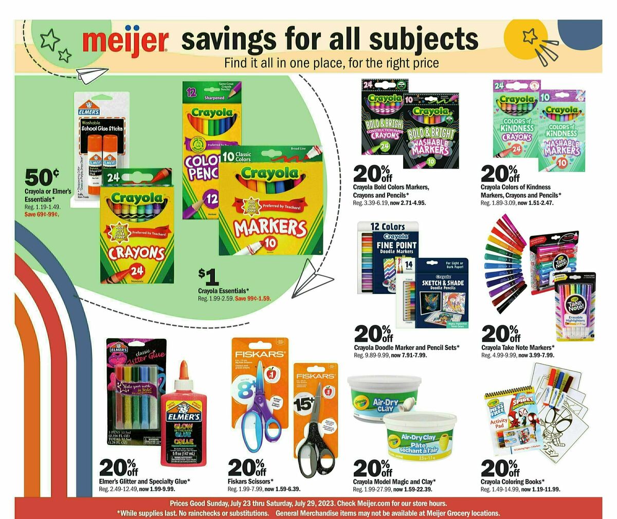 Meijer Back To School Weekly Ad from July 23