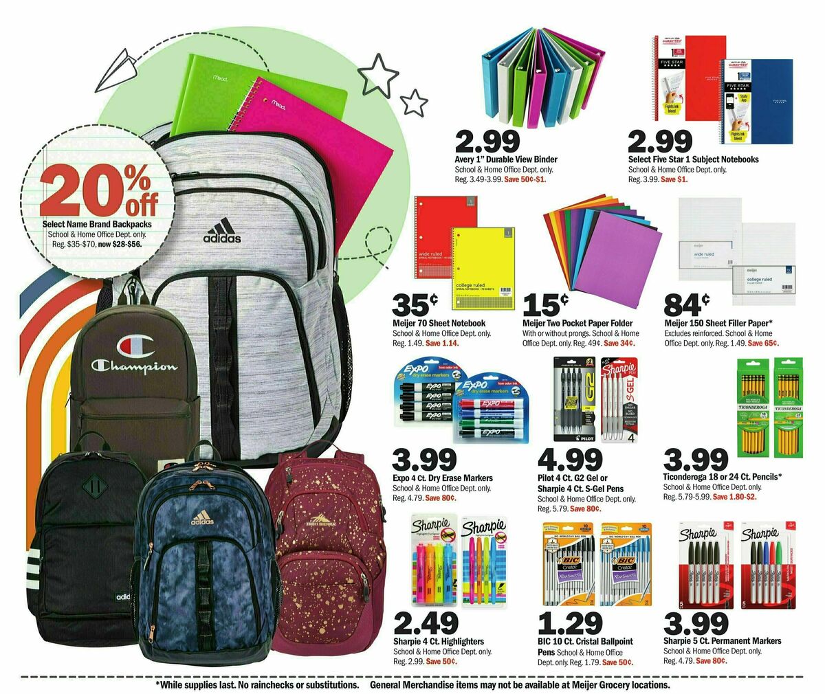 Meijer Back To School Weekly Ad from July 23