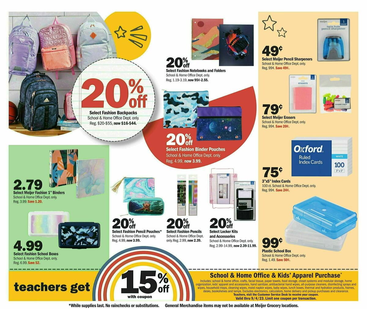 Meijer Back To School Weekly Ad from July 23