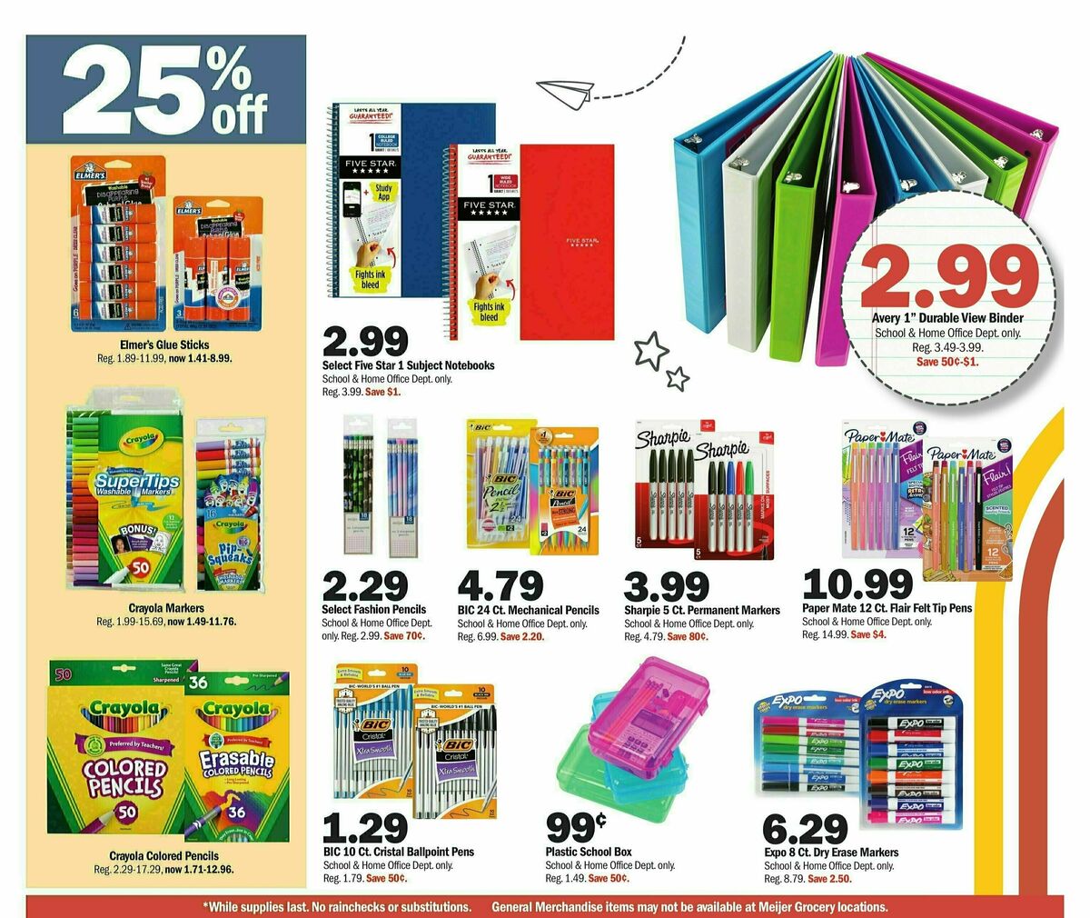 Meijer Back To School Ad Weekly Ad from August 6