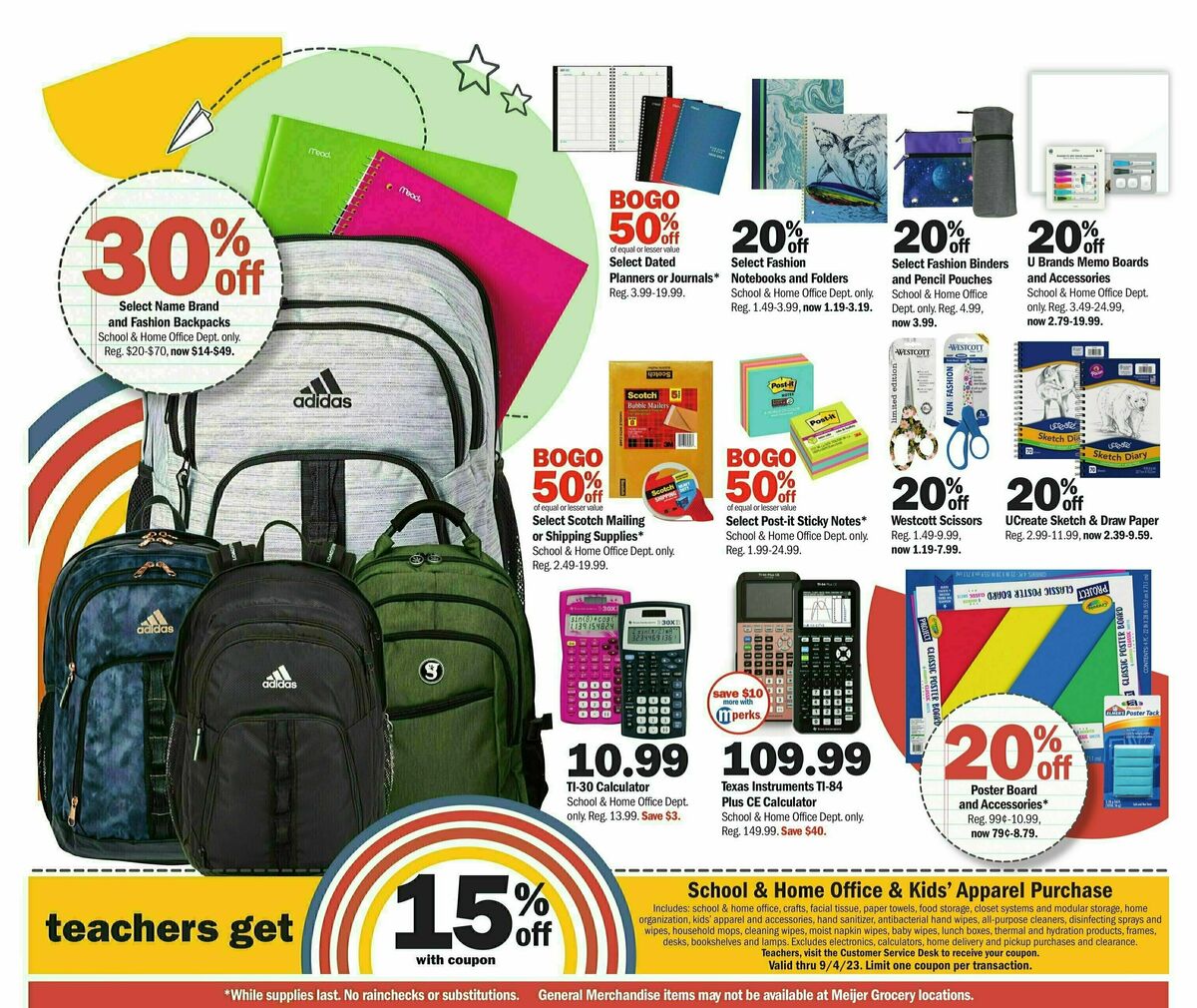Meijer Back To School Ad Weekly Ad from August 6