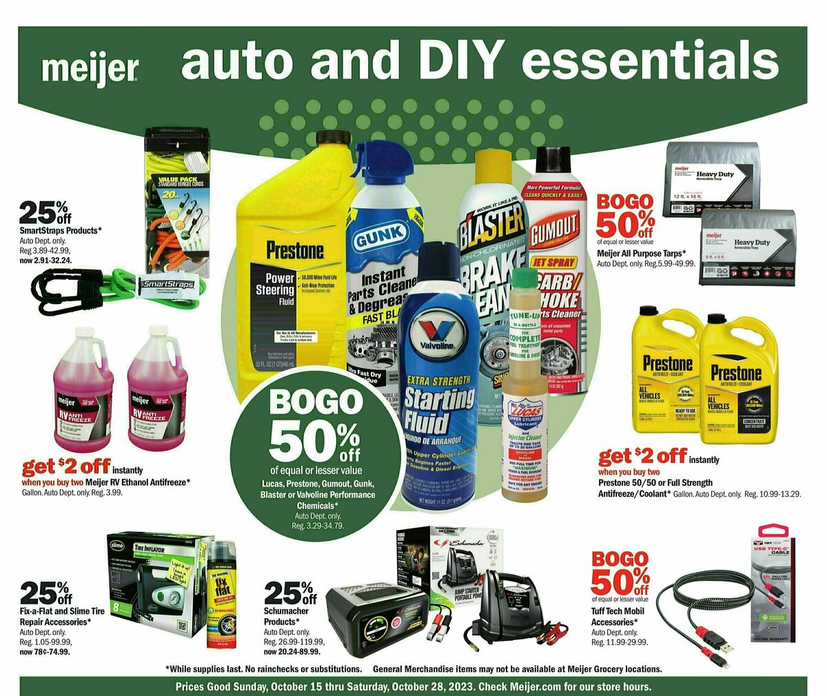 Meijer Automotive Ad Weekly Ad from October 15