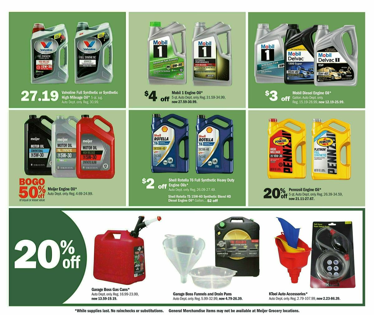 Meijer Automotive Ad Weekly Ad from October 15