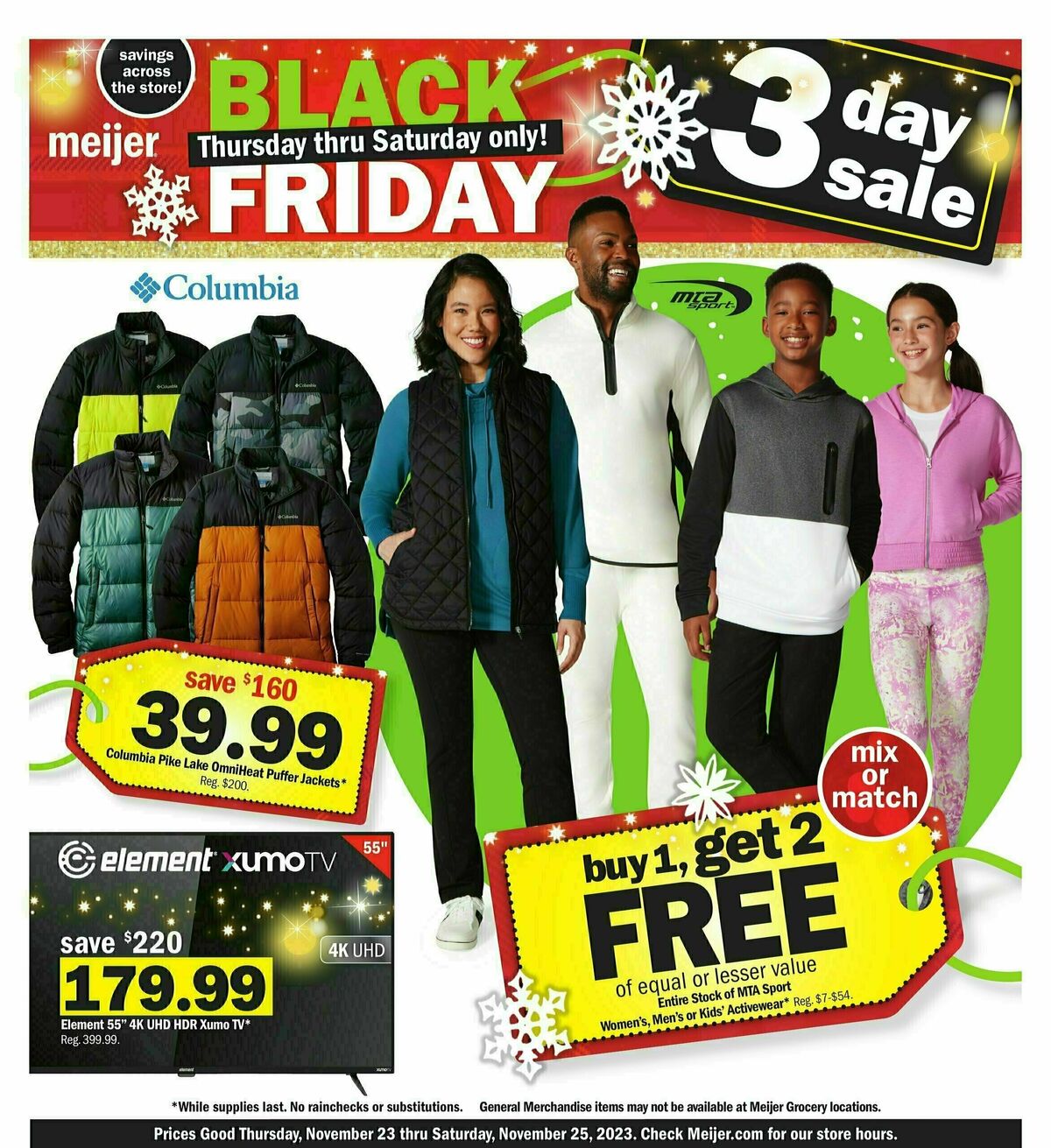 Meijer Black Friday 3-Day Sale Weekly Ad from November 23
