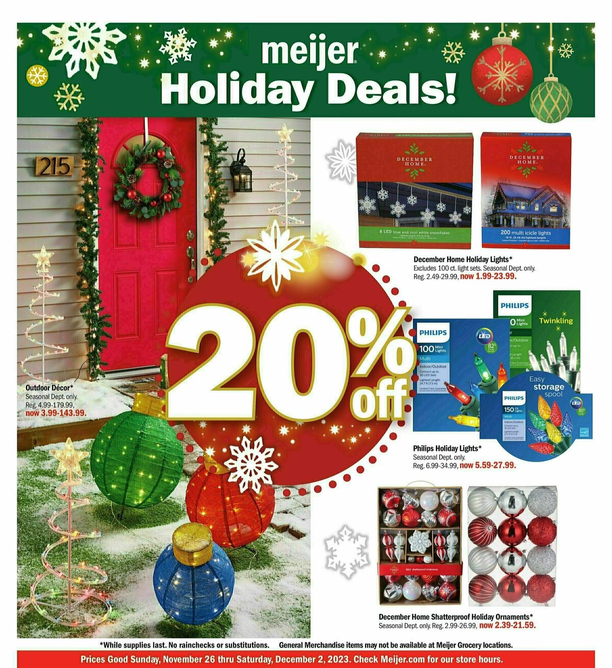 Meijer Holiday Ad Weekly Ad from November 26