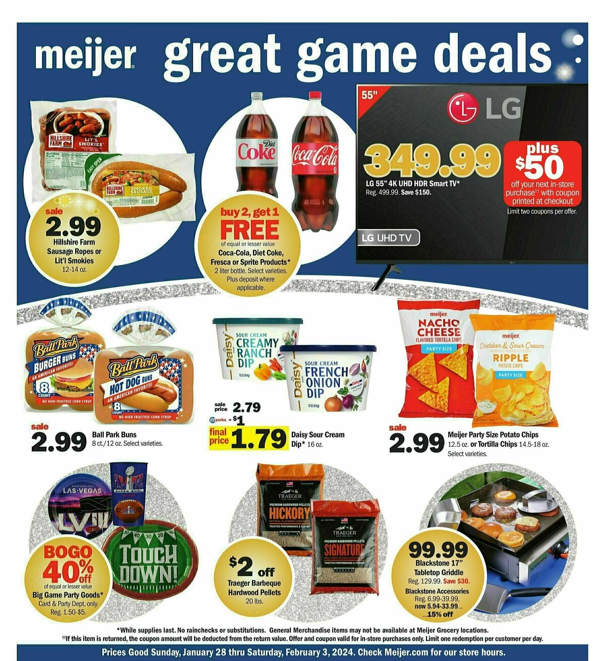 Meijer Super Bowl Weekly Ad from January 28