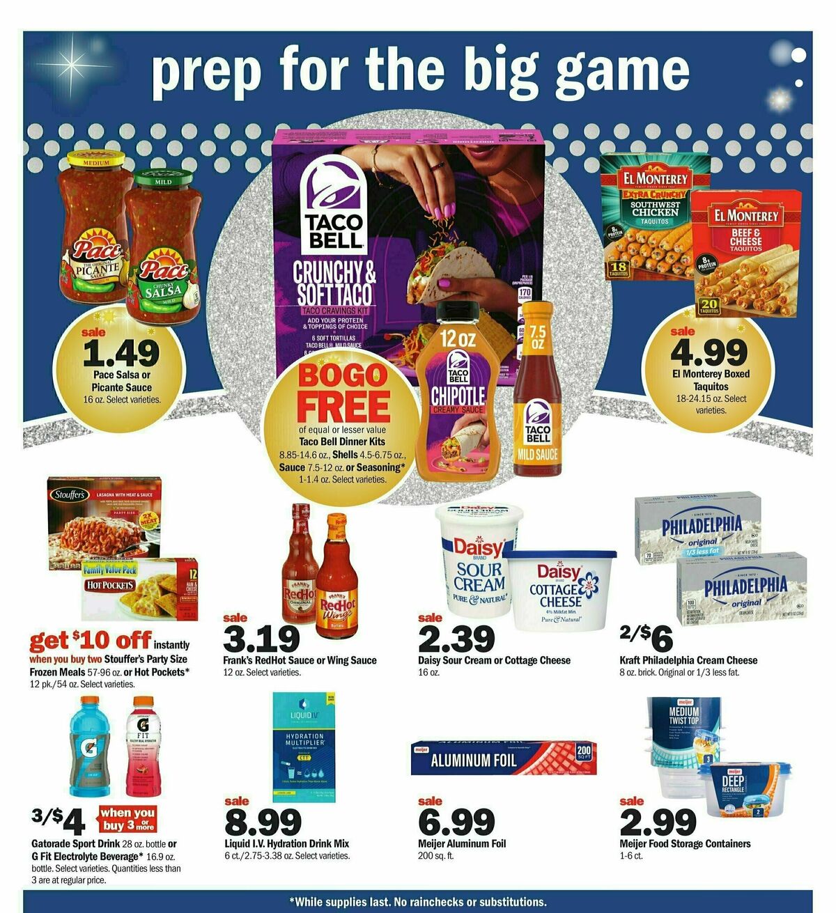 Meijer Super Bowl Weekly Ad from January 28