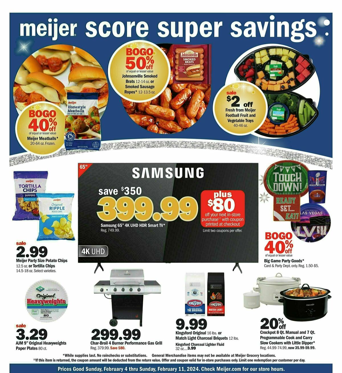 Meijer Super Bowl Weekly Ad from February 4
