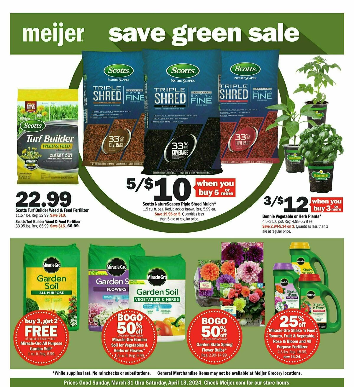 Meijer Save Green Sale Weekly Ad from March 31