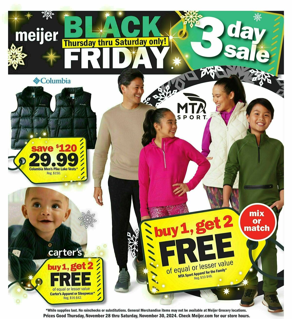 Meijer Black Friday 3-Day Sale Weekly Ad from November 28