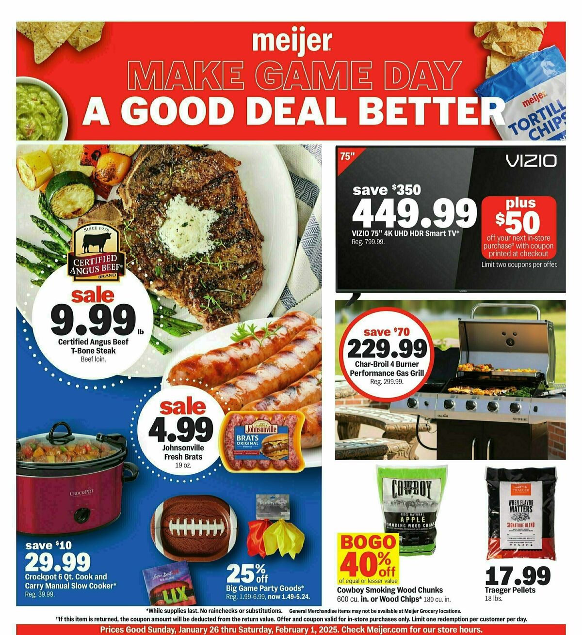 Meijer Super Bowl Ad Weekly Ad from January 26