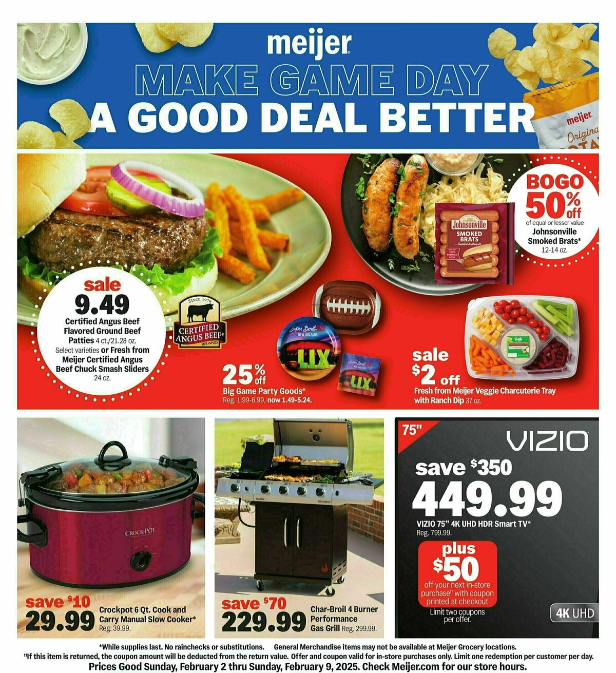 Meijer Super Bowl Ad Weekly Ad from February 2