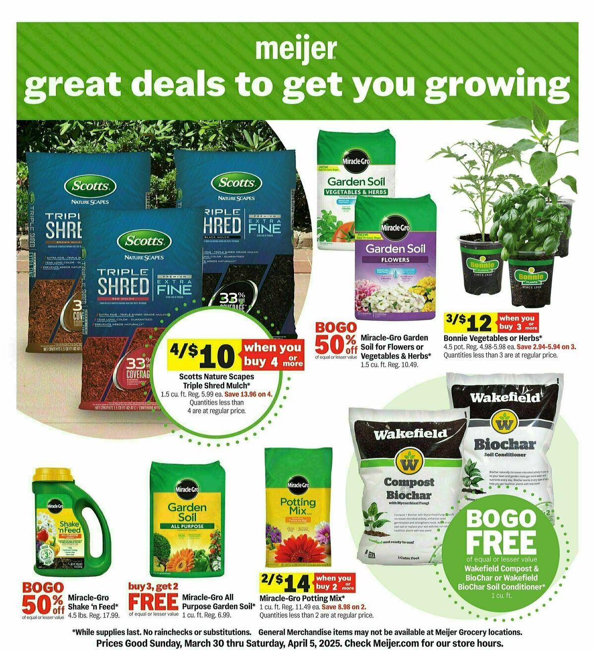 Meijer Great deals to get you growing Weekly Ad from March 30