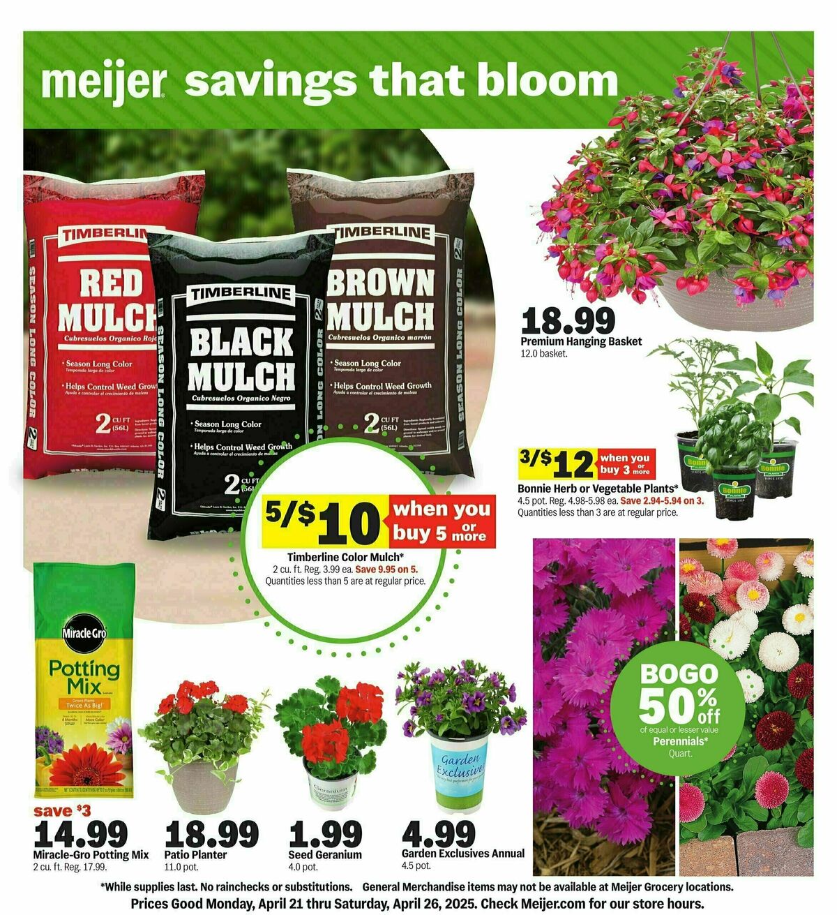 Meijer Savings that bloom Weekly Ad from April 21