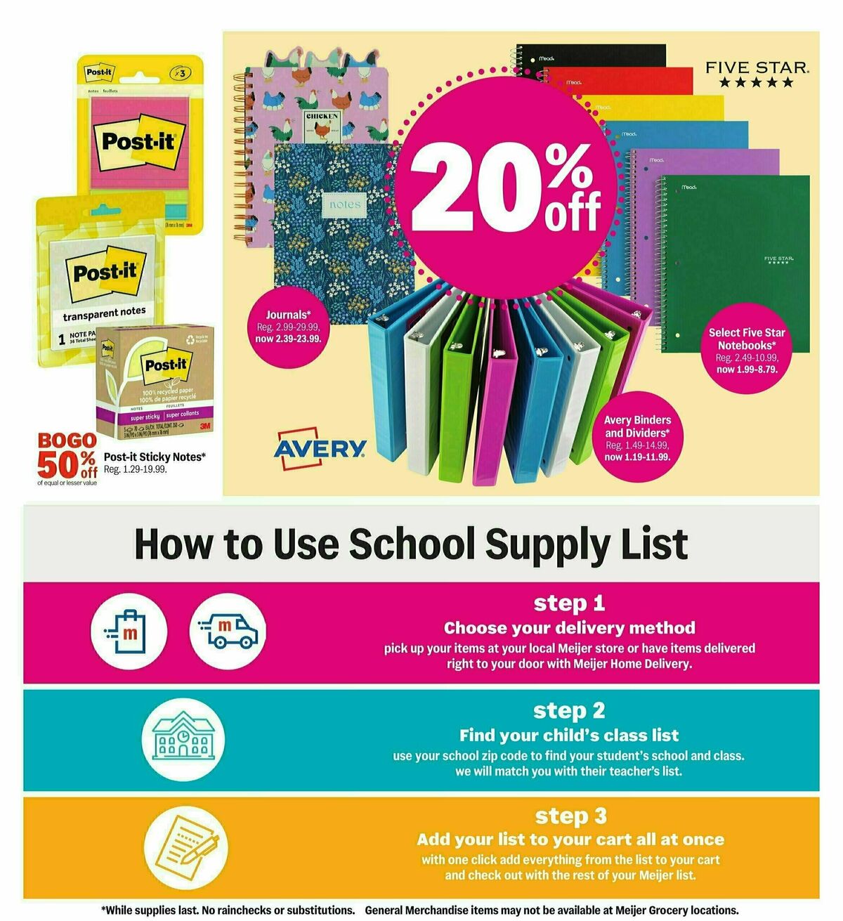 Meijer Back to school must-haves Weekly Ad from July 6