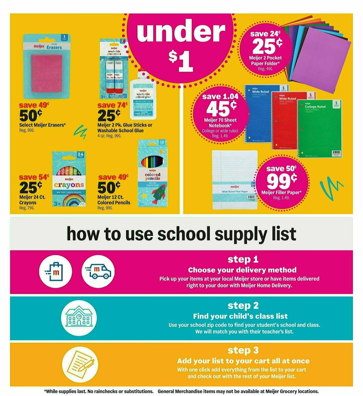 Meijer Back-to-school for less Weekly Ad from July 13