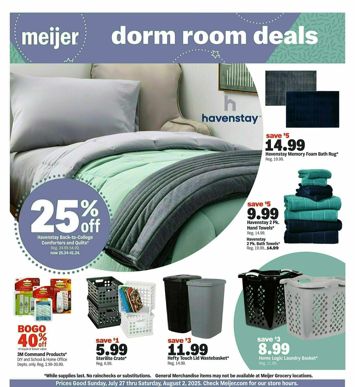 Meijer Dorm room deals Weekly Ad from July 27