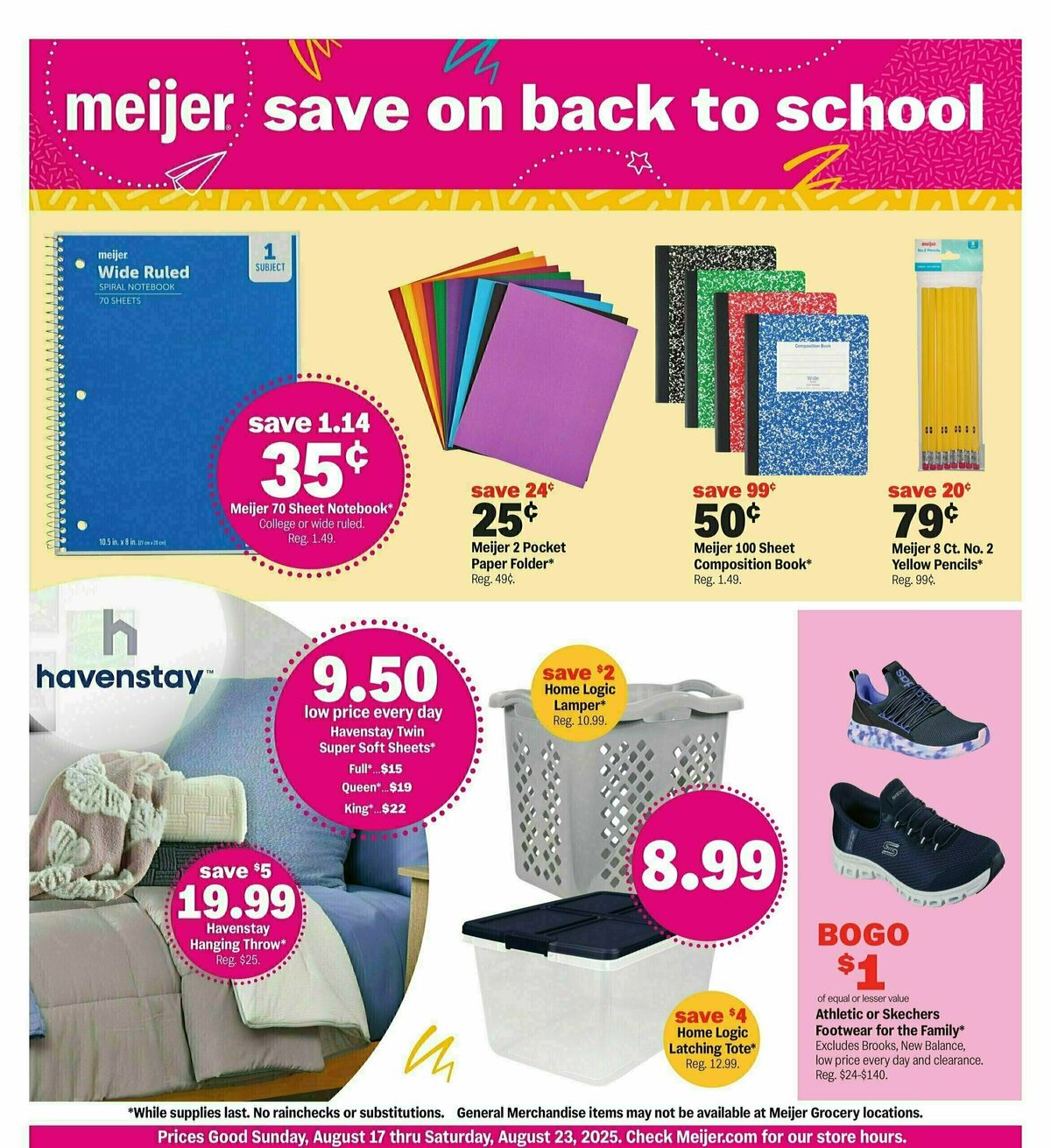 Meijer Back to class for less Weekly Ad from August 17