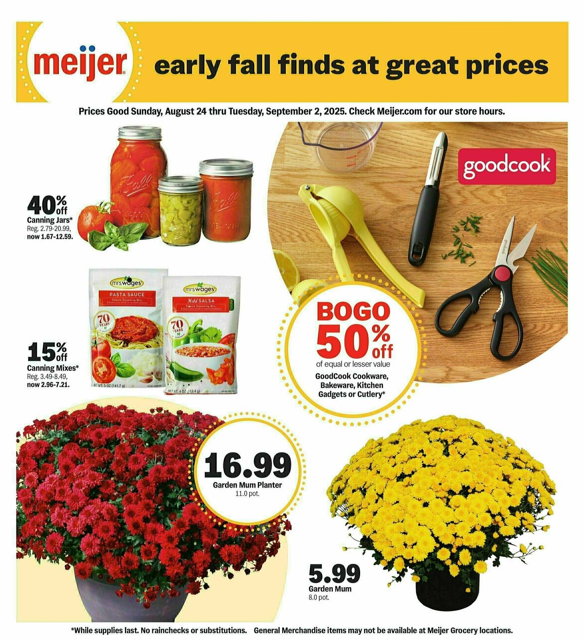 Meijer Early fall finds at great prices Weekly Ad from August 24