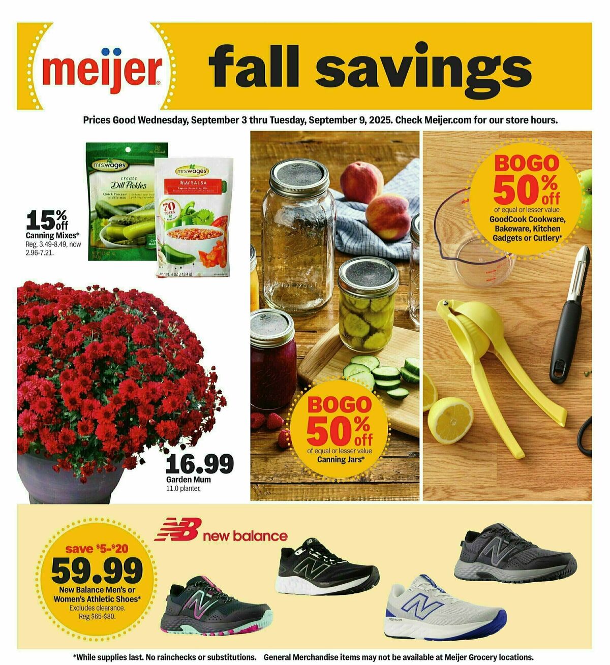 Meijer Early fall finds at great prices Weekly Ad from September 3