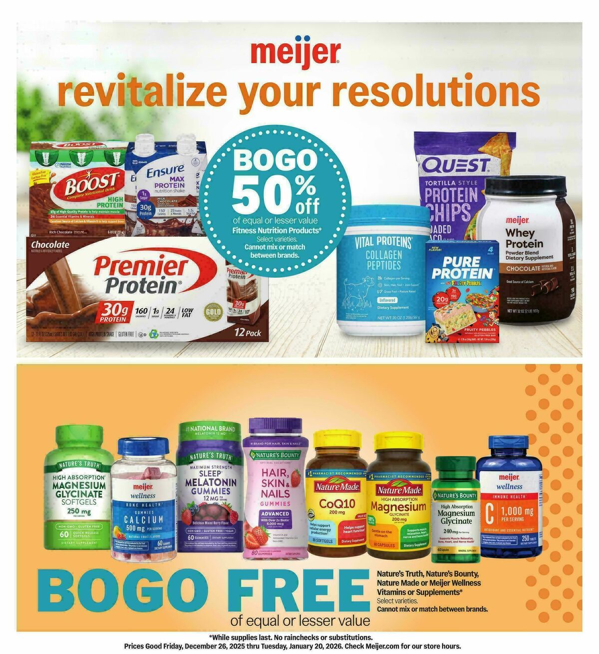 Meijer Revitalize your resolutions Weekly Ad from December 26